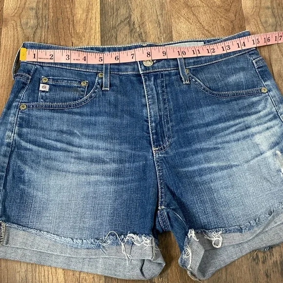 AG ADRIANO GOLDSCHMIED Hailey Roll Up Ex Boyfriend Denim Short Size 26 - Picture 3 of 11